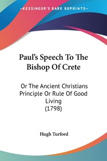 Front cover_Paul's Speech To The Bishop Of Crete