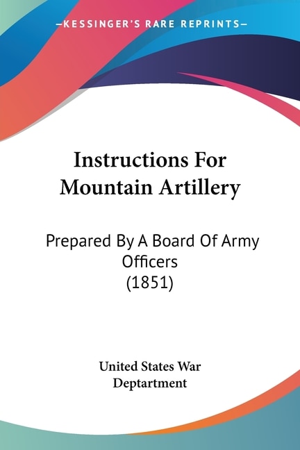 Couverture_Instructions For Mountain Artillery