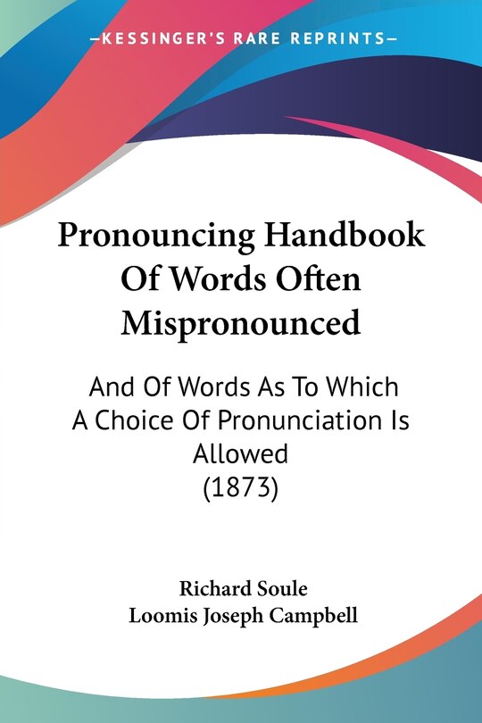 Couverture_Pronouncing Handbook Of Words Often Mispronounced