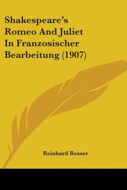 Couverture_Shakespeare's Romeo And Juliet In Franzosischer Bearbeitung (1907)