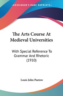 Couverture_The Arts Course At Medieval Universities