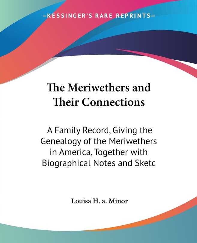 Front cover_The Meriwethers and Their Connections