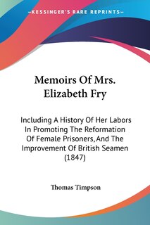 Front cover_Memoirs Of Mrs. Elizabeth Fry