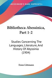 Front cover_Bibliotheca Abessinica, Part 1-2