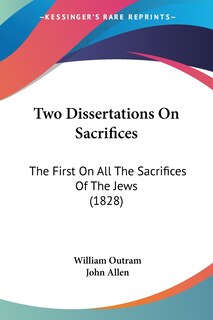 Couverture_Two Dissertations On Sacrifices