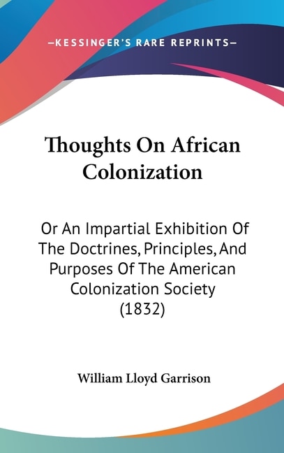 Couverture_Thoughts On African Colonization