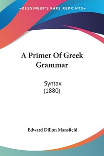 Couverture_A Primer Of Greek Grammar