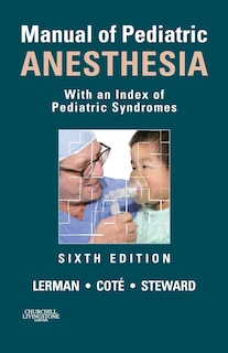 Couverture_Manual of Pediatric Anesthesia