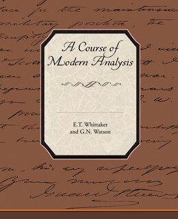Front cover_A Course of Modern Analysis