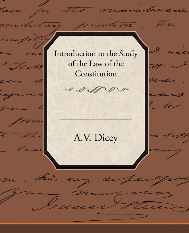 Front cover_Introduction to the Study of the Law of the Constitution