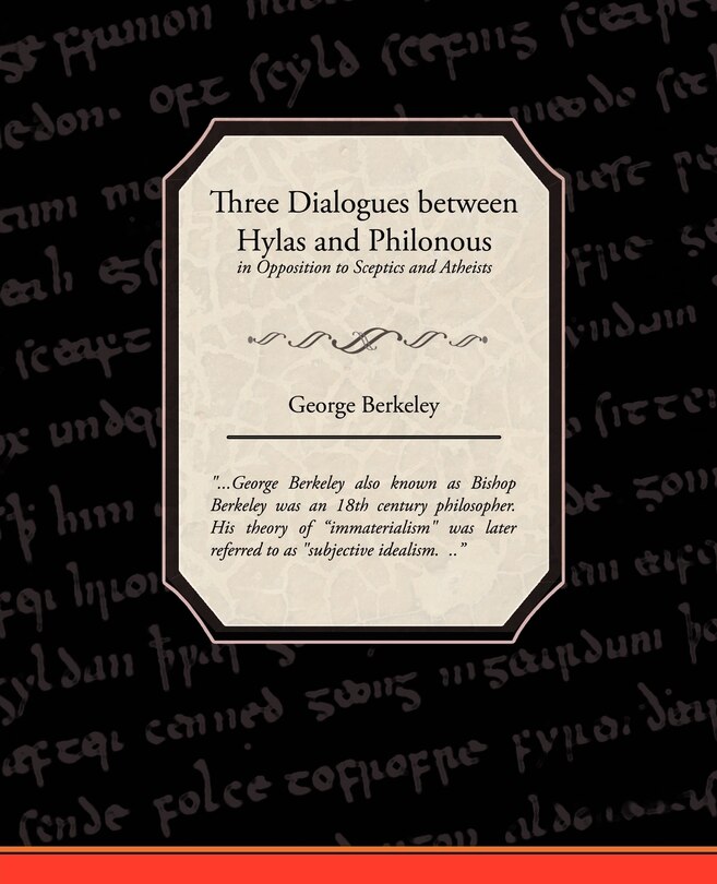 Front cover_Three Dialogues between Hylas and Philonous in Opposition to Sceptics and Atheists