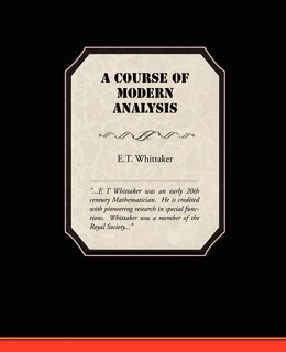 Front cover_A Course of Modern Analysis