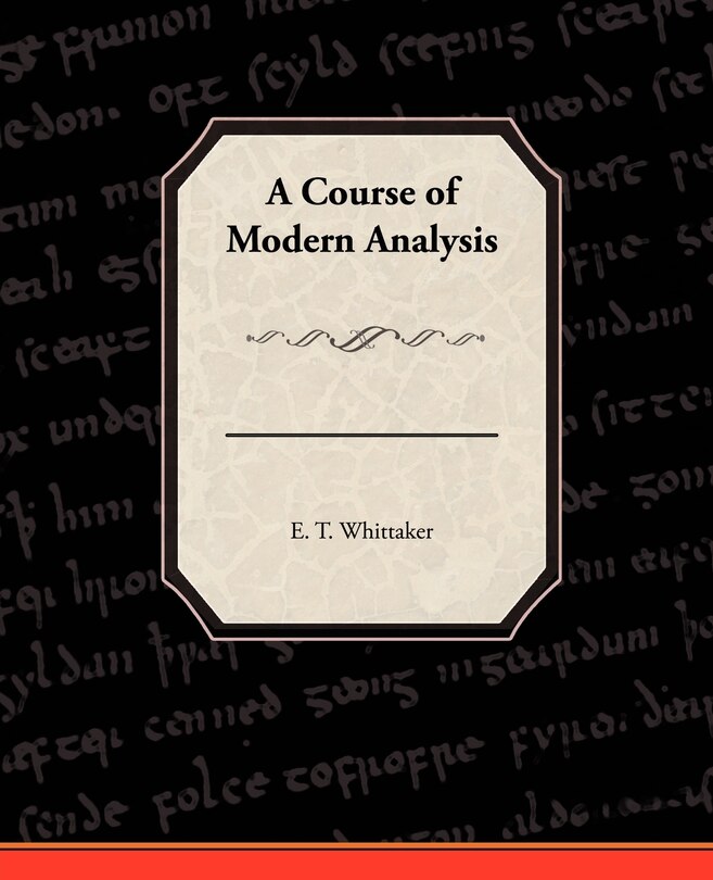 Couverture_A Course of Modern Analysis