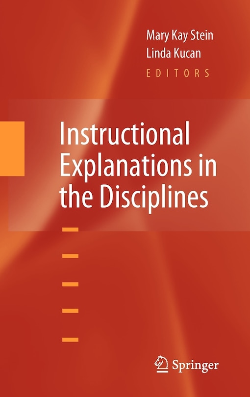 Couverture_Instructional Explanations in the Disciplines