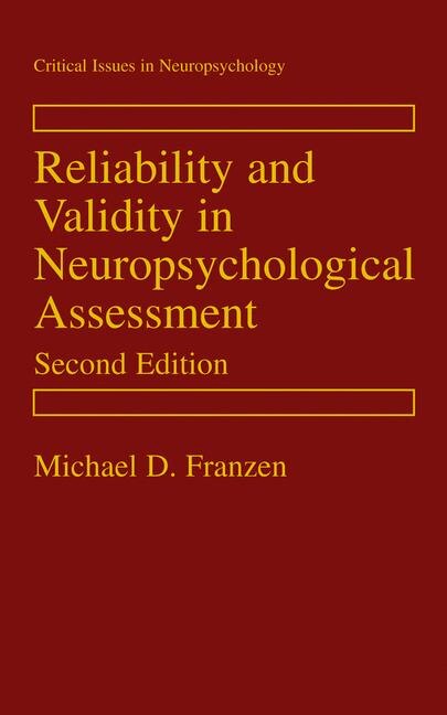 Couverture_Reliability and Validity in Neuropsychological Assessment