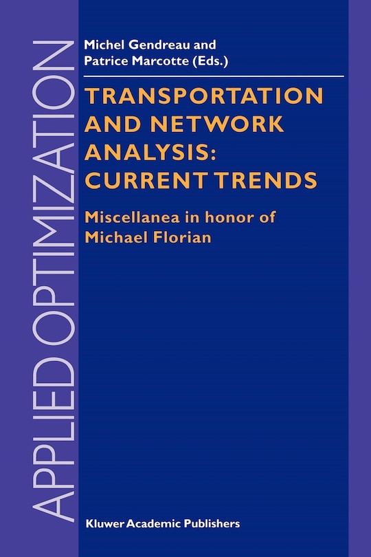 Front cover_Transportation And Network Analysis