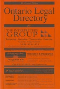 Front cover_Ontario Legal Directory 2014