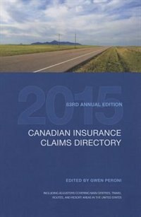 Front cover_Canadian Insurance Claims Directory 2015