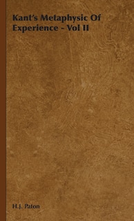Couverture_Kant's Metaphysic of Experience - Vol II