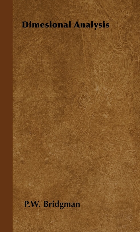 Front cover_Dimesional Analysis