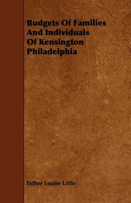 Front cover_Budgets of Families and Individuals of Kensington Philadelphia