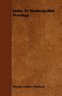 Front cover_Index to Homeopathic Provings