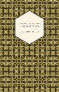 Front cover_Generally Speaking - A Book of Essays