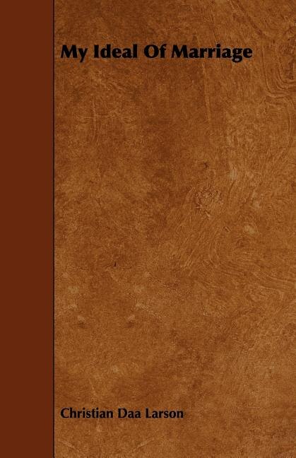 Front cover_My Ideal Of Marriage