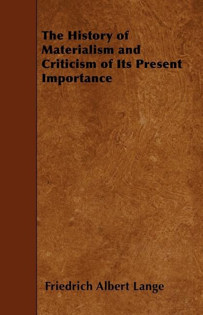 Couverture_The History of Materialism and Criticism of Its Present Importance