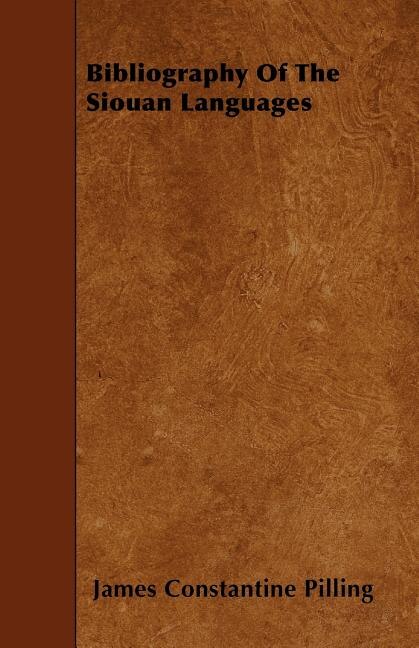 Front cover_Bibliography Of The Siouan Languages