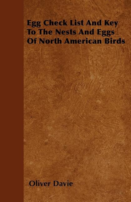 Couverture_Egg Check List And Key To The Nests And Eggs Of North American Birds