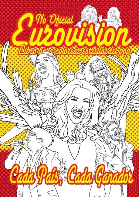 Front cover_No Oficial Eurovisión Libro para colorear de estrellas del pop