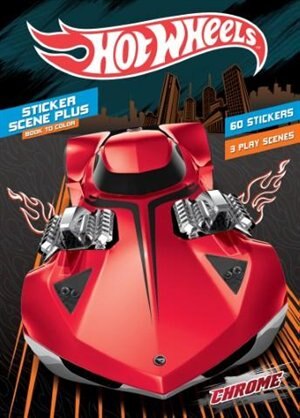 Hot Wheels Book to Color with Sticker Scenes Chrome