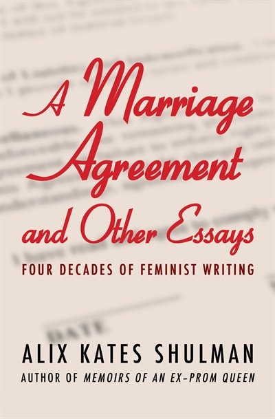 Front cover_A Marriage Agreement and Other Essays