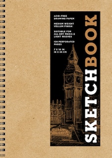 Front cover_Sketchbook 7 x 10 Kraft Spiral Hardcover Mixed Media Sketchbook for Drawing