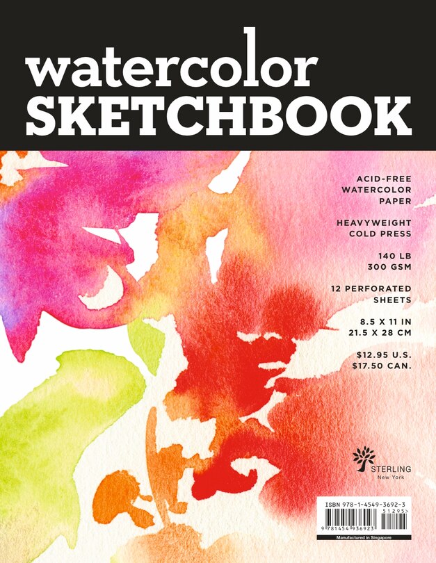 Watercolor Sketchbook - Large Black Fliptop Spiral (landscape)