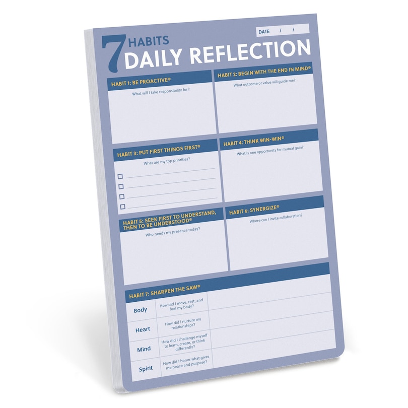 Front cover_7 Habits Daily Reflection Notepad