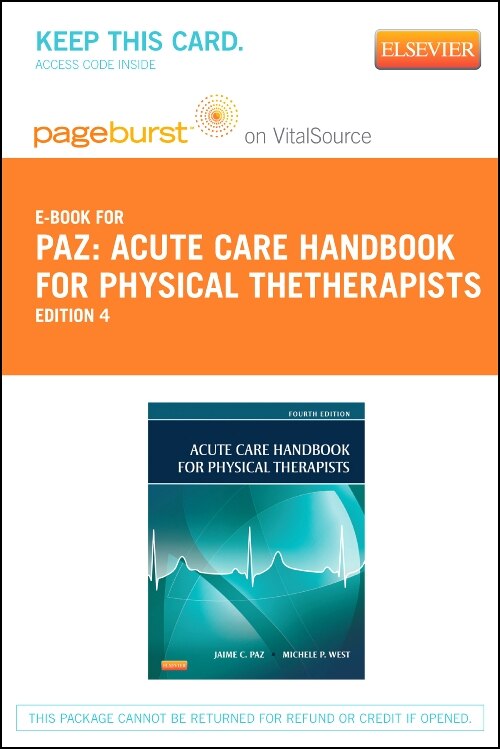 Front cover_Acute Care Handbook For Physical Thetherapists - Elsevier Ebook On Vitalsource (retail Access Card)