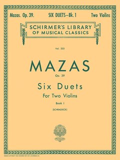 6 Duets, Op. 39 - Book 1: Schirmer Library of Classics Volume 333