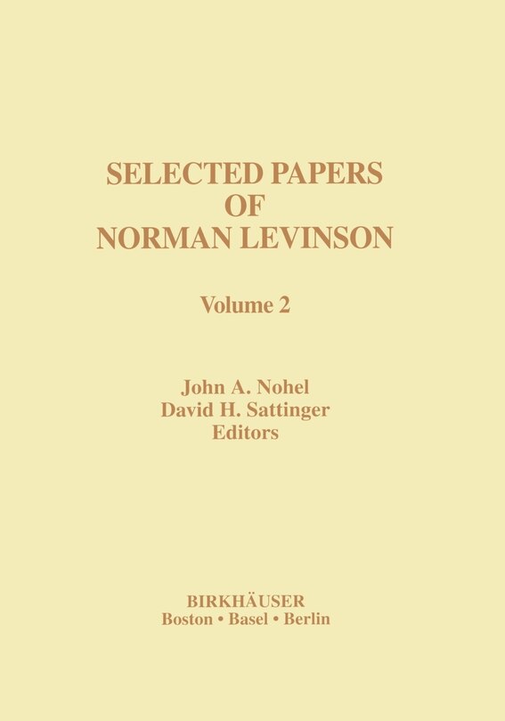 Front cover_Selected Papers of Norman Levinson