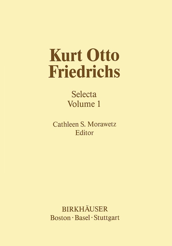 Front cover_Kurt Otto Friedrichs