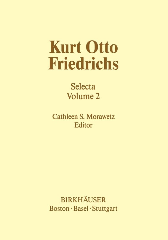 Front cover_Kurt Otto Friedrichs
