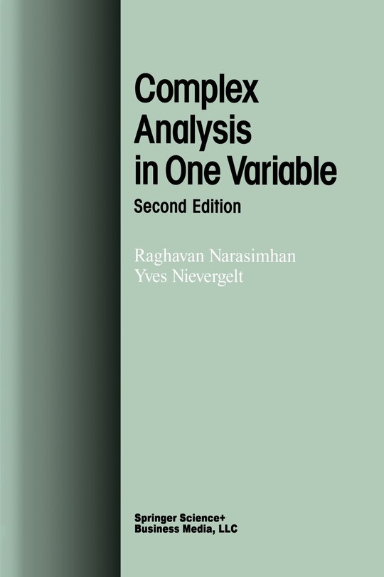 Front cover_Complex Analysis in One Variable