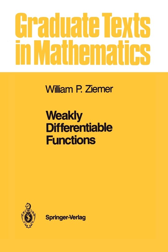 Front cover_Weakly Differentiable Functions