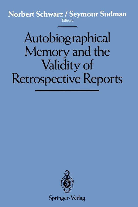 Front cover_Autobiographical Memory and the Validity of Retrospective Reports