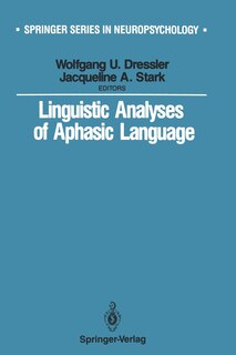 Couverture_Linguistic Analyses of Aphasic Language