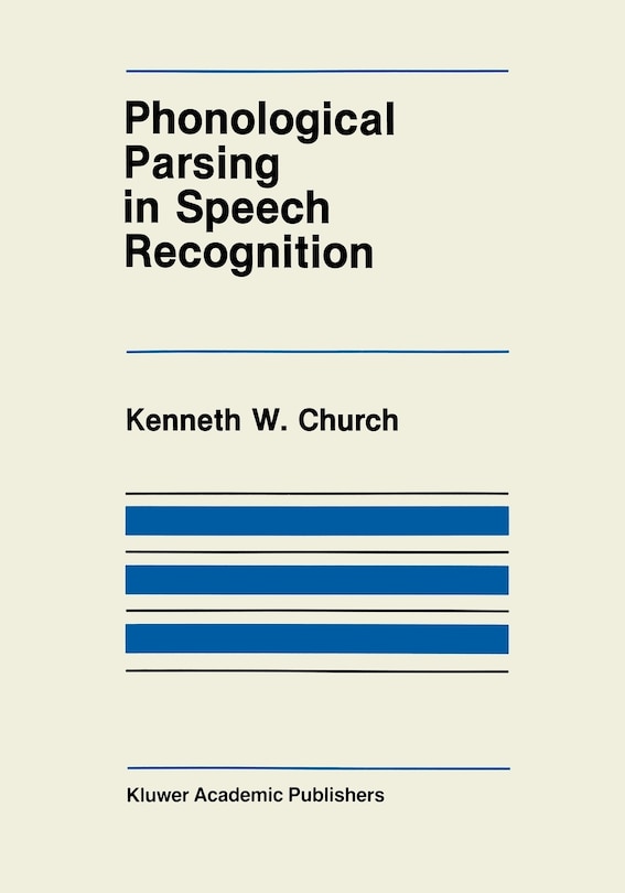 Couverture_Phonological Parsing In Speech Recognition