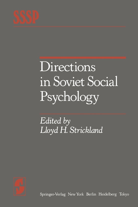 Front cover_Directions in Soviet Social Psychology