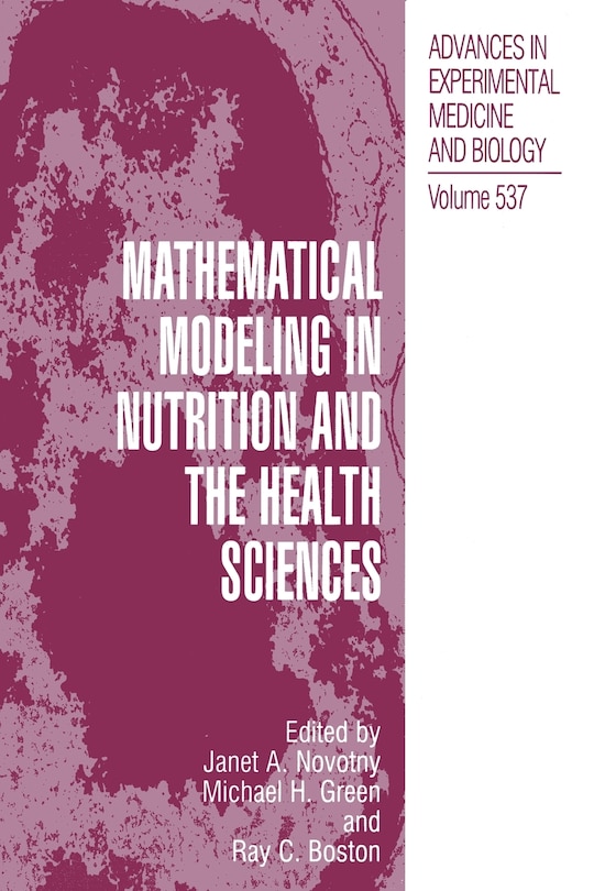 Couverture_Mathematical Modeling in Nutrition and the Health Sciences