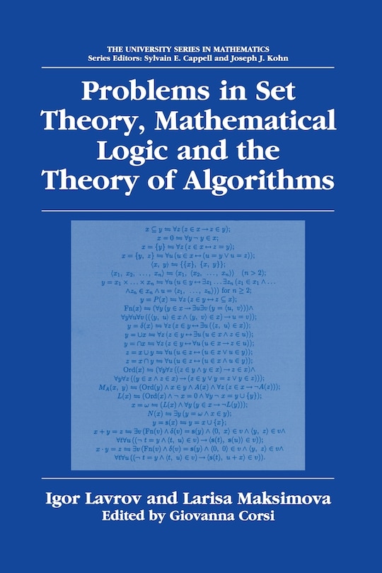 Front cover_Problems in Set Theory, Mathematical Logic and the Theory of Algorithms